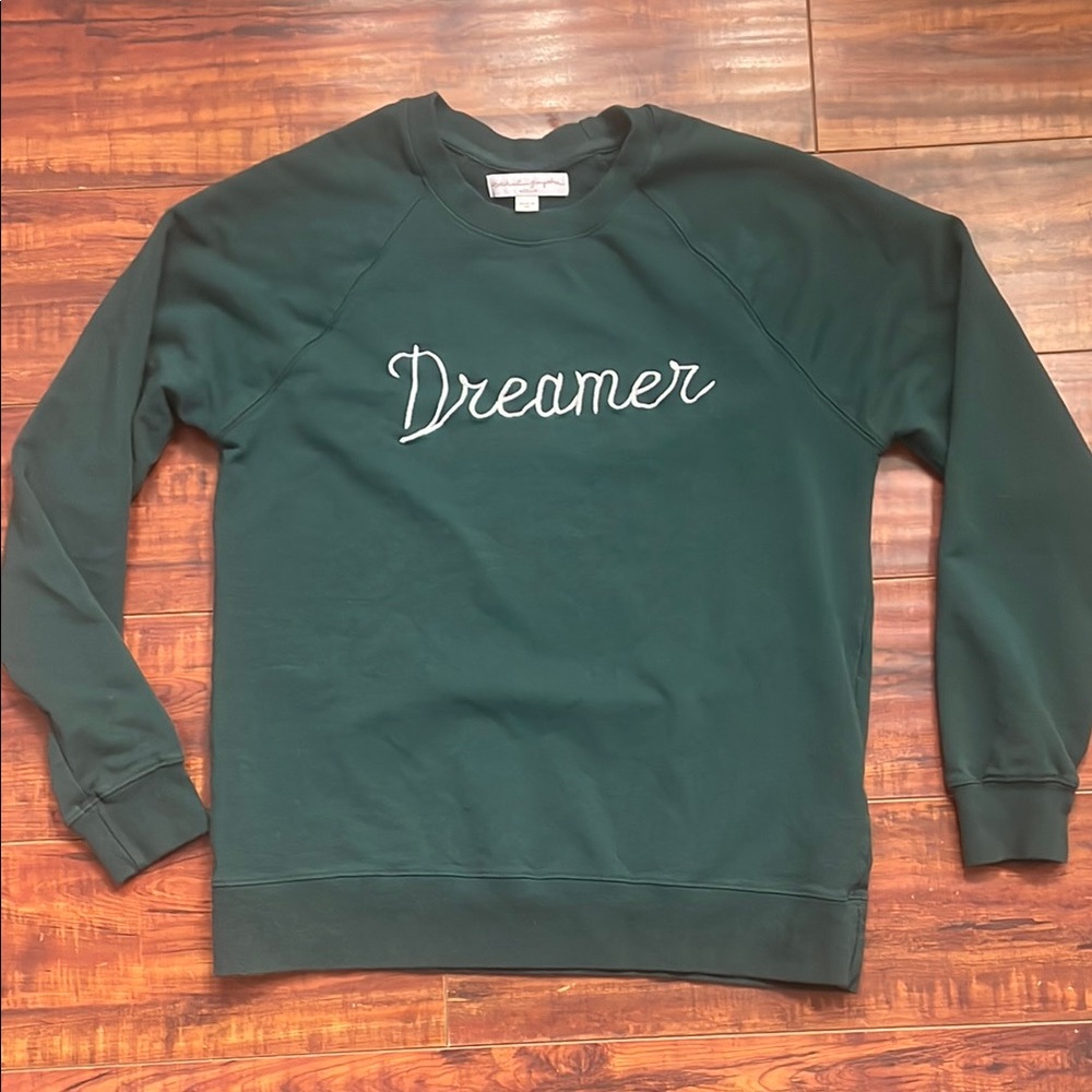 Spiritual Gangster green “Dreamer” embroidered sweatshirt, size medium.